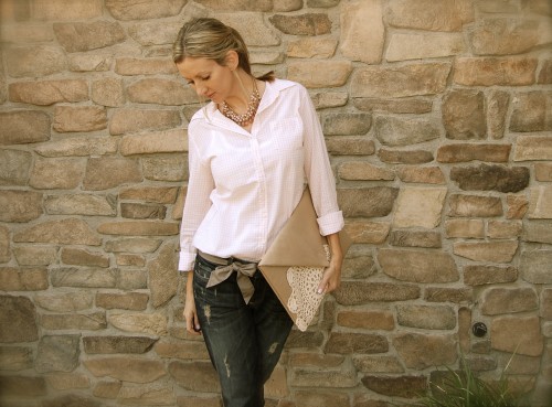 gingham shirt & boyfriend jeans