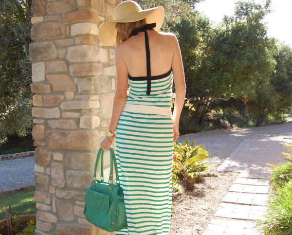 ETSI halterneck striped dress