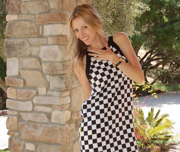 zara black & white checkered dress