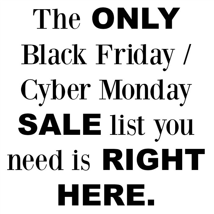 Black Friday Cyber Monday SALE LIST