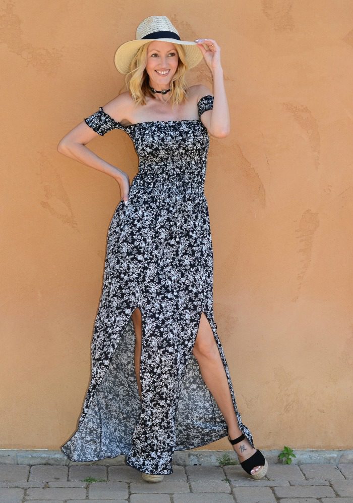 Off the Shoulder Maxi Dress Swirl Boutique